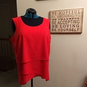 Bisou Bisou Red Tunic Top EUC
